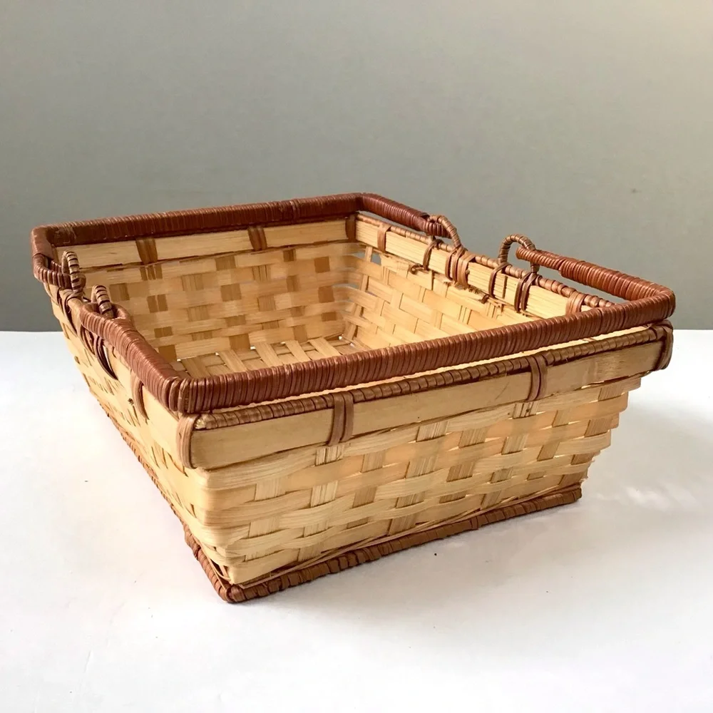 Vintage rectangular wicker